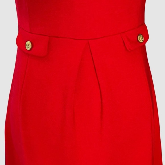 XXI Sleeveless Mini Fit & Flare Dress w/Pleating Red - Size Medium (Juniors) - Picture 4 of 7